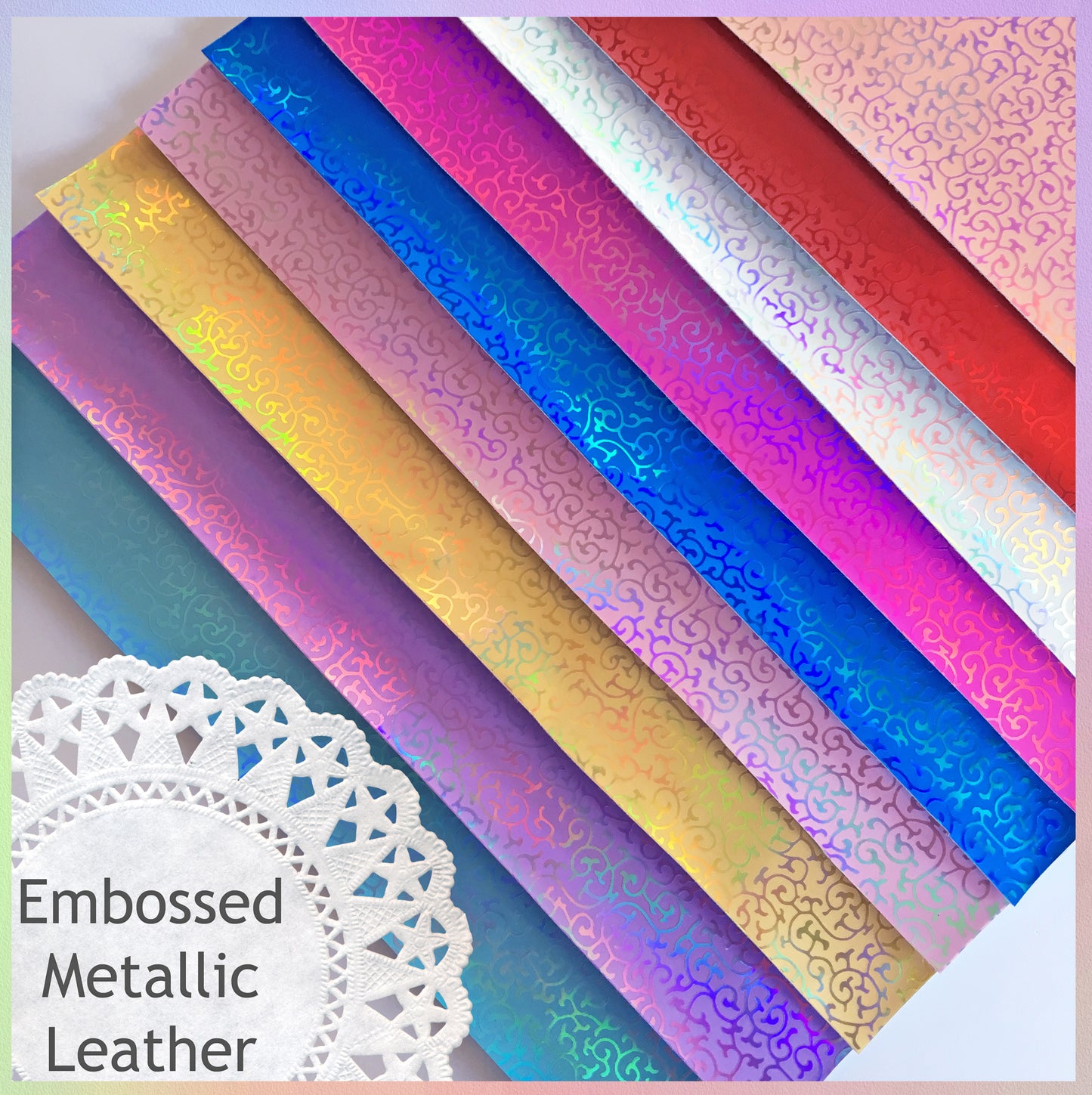 Embossed Metallic PU leather- Gold A4 Sheet.