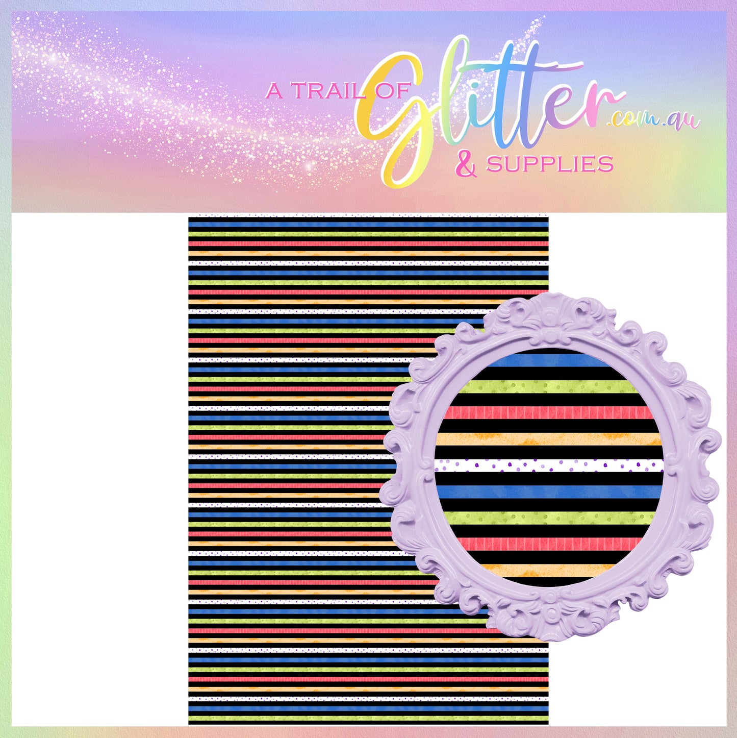 Berry Stripe Black faux Leather