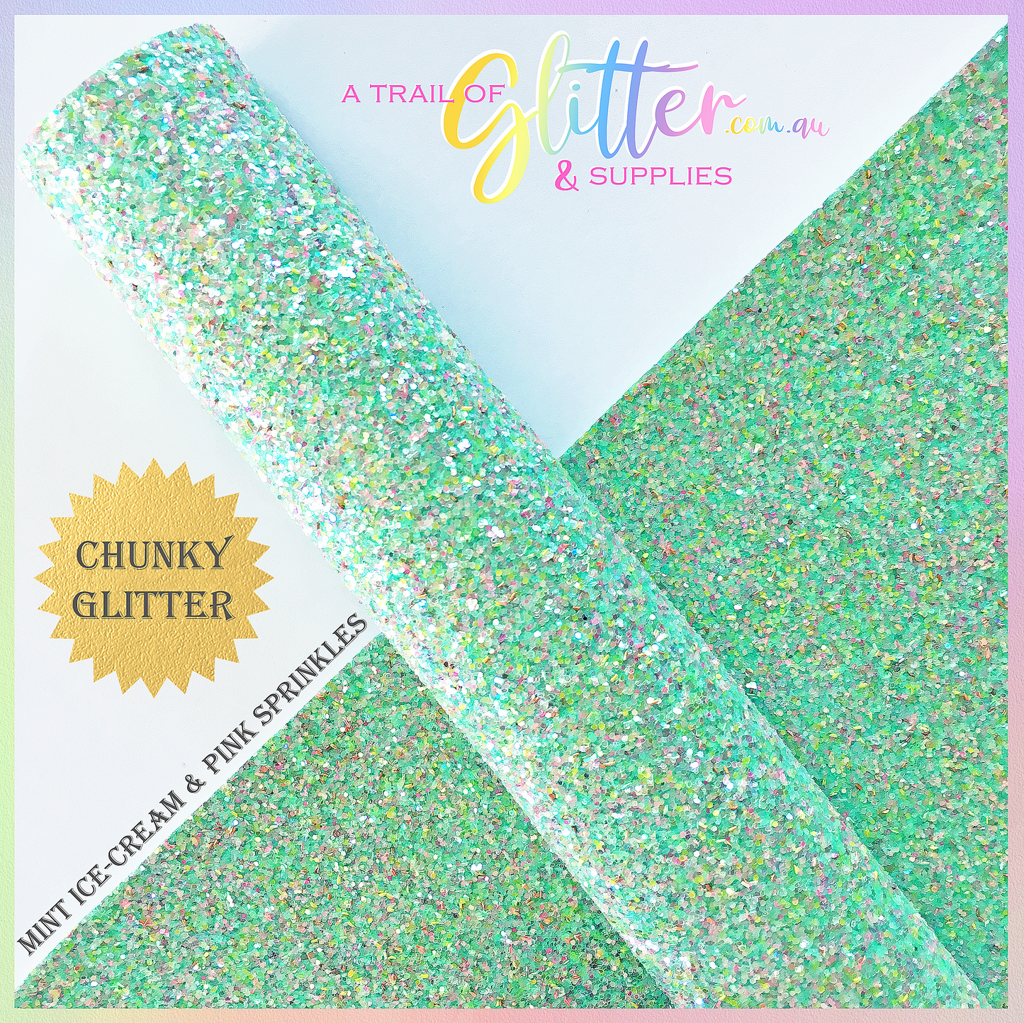 Chunky Glitter - Mint Ice-cream & Pink Sprinkles