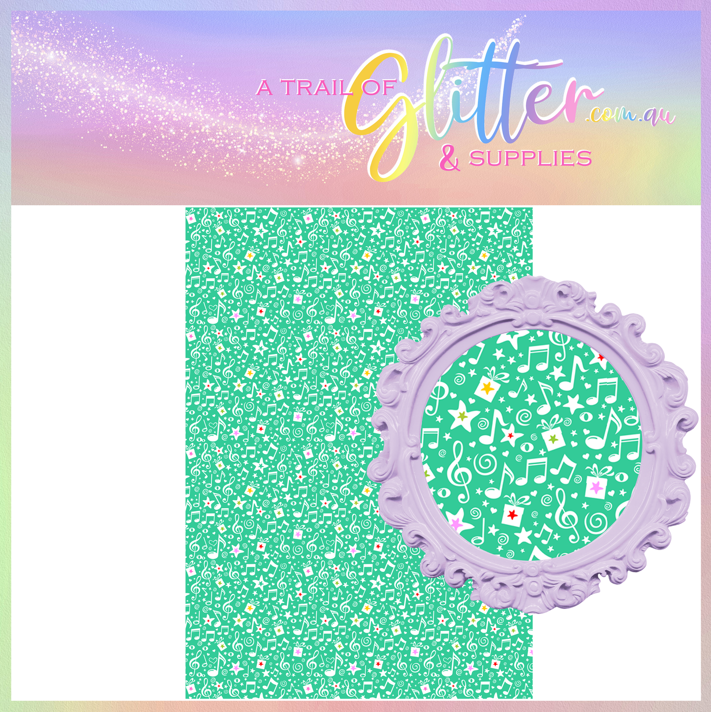 Music Notes Litchi Leather