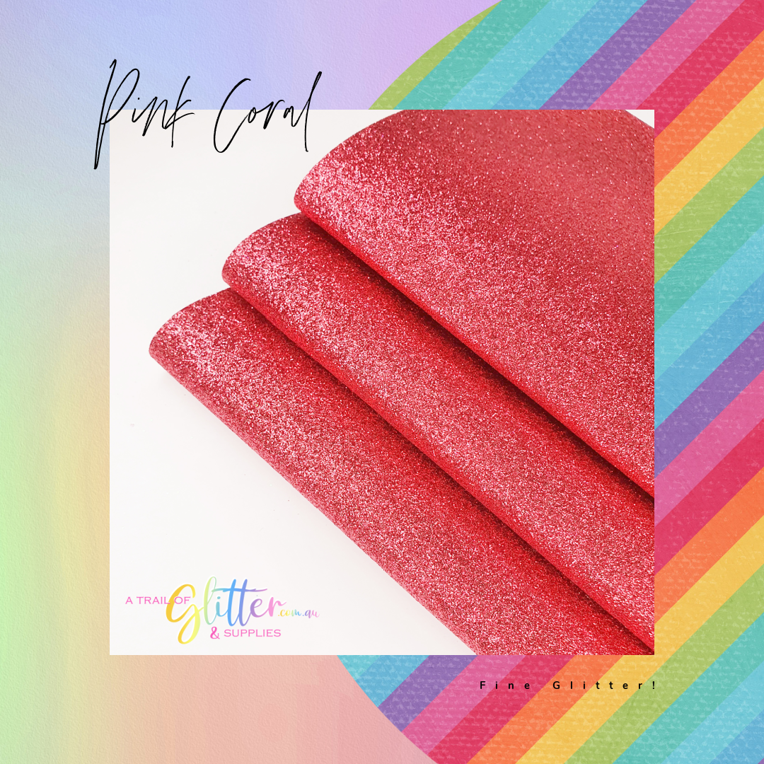 Fine Glitter PINK CORAL Sheet 20x34cm