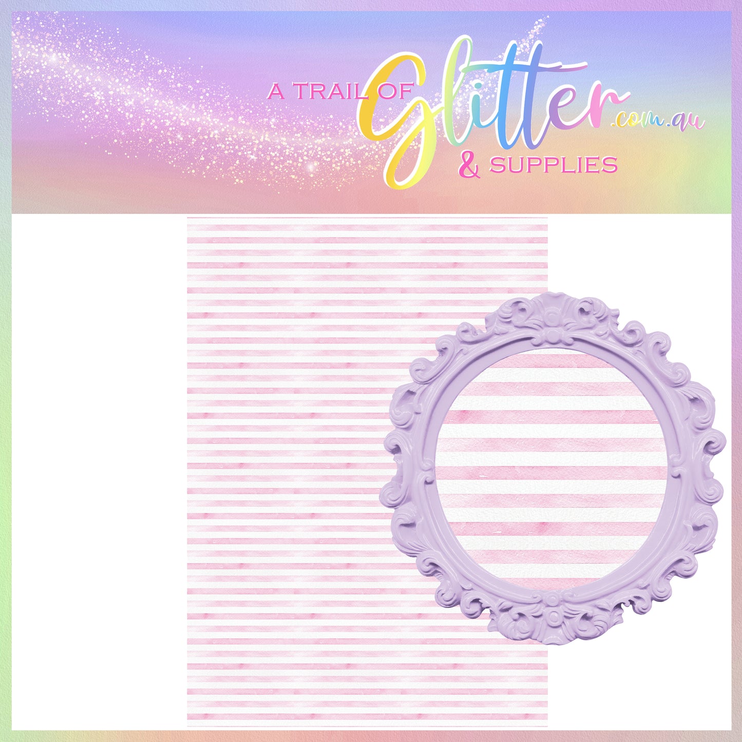Pink Pastel Stripes Faux Leather