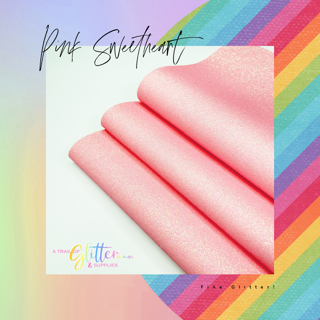 Fine Glitter PINK SWEETHEART A4 Sheet 20x34cm