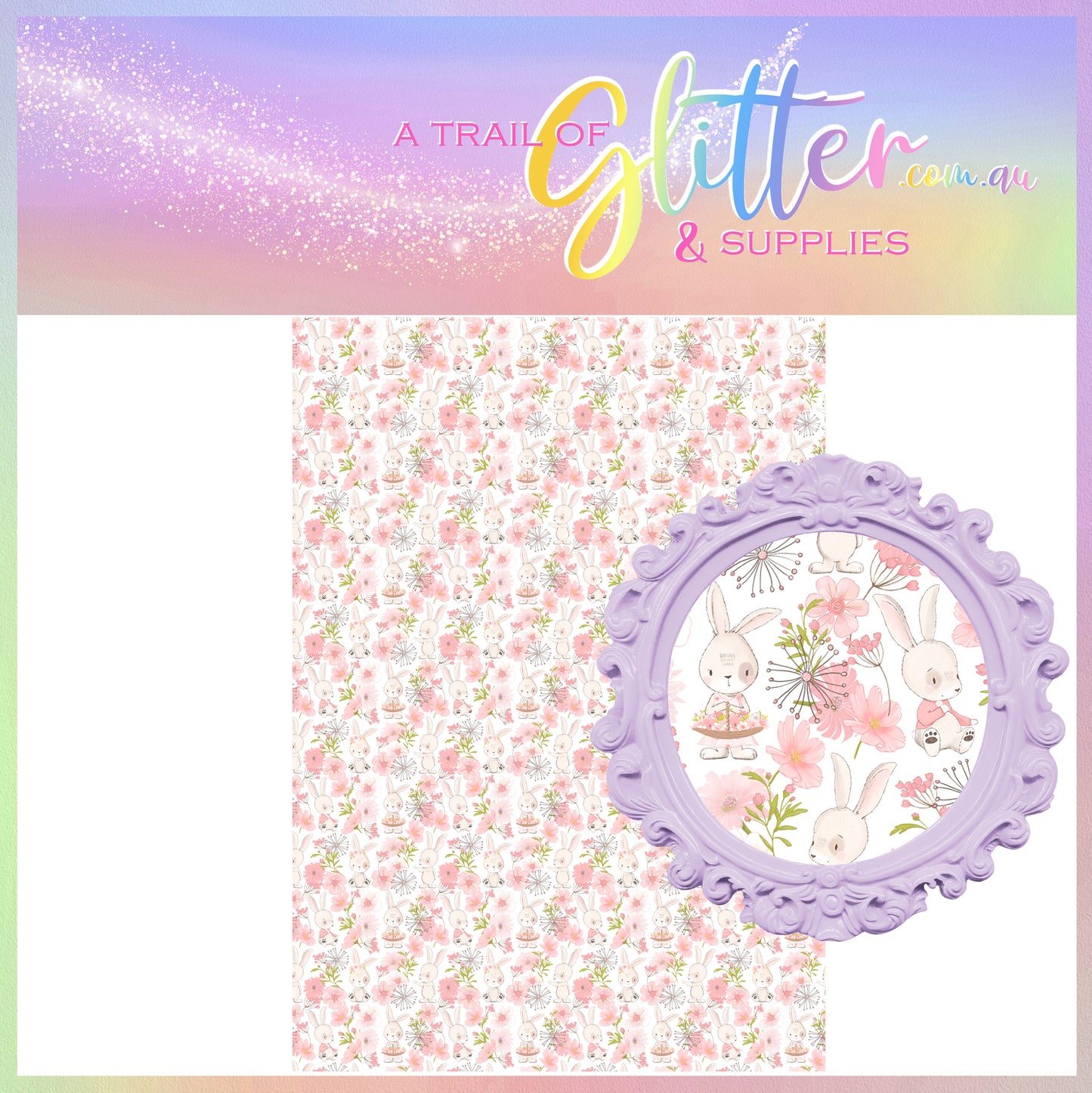 Pink Floral Small Faux Leather