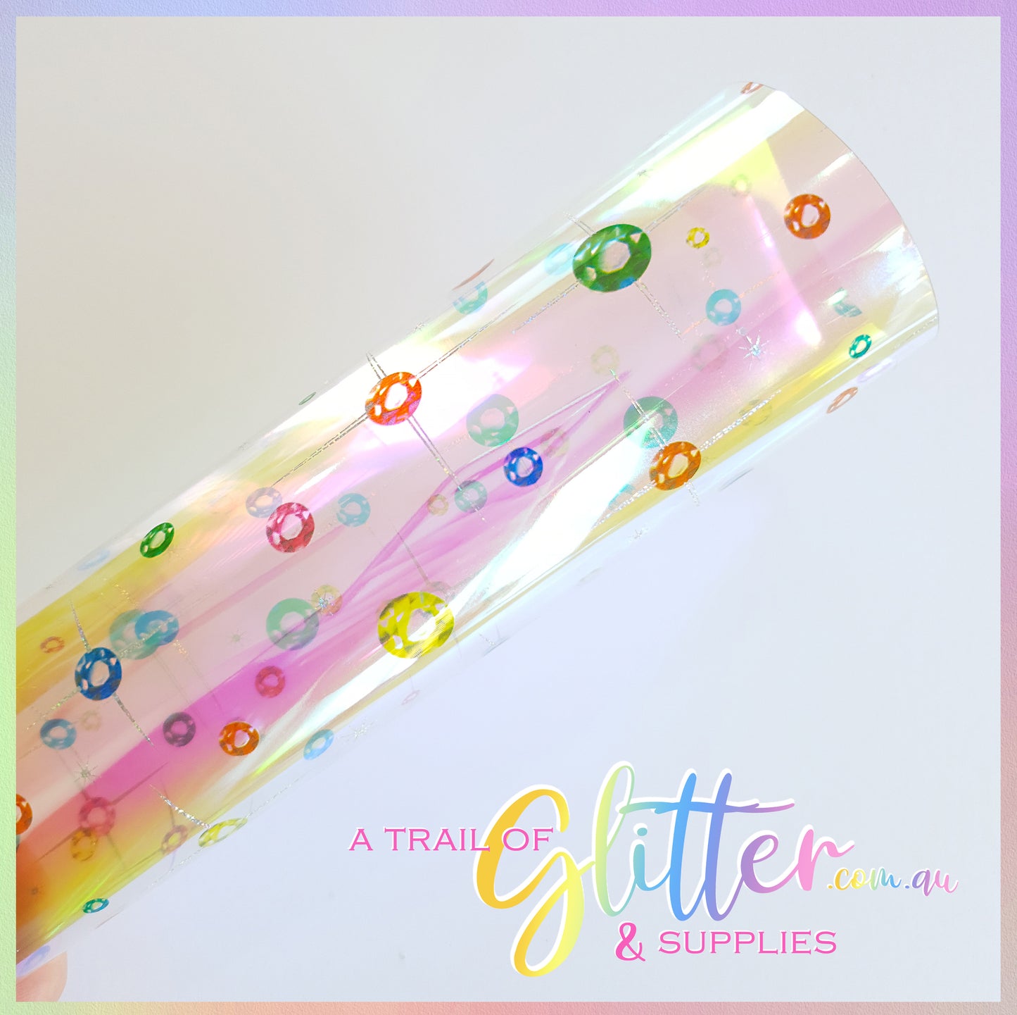 Iridescence, embossed rainbow TPU composite film for bows