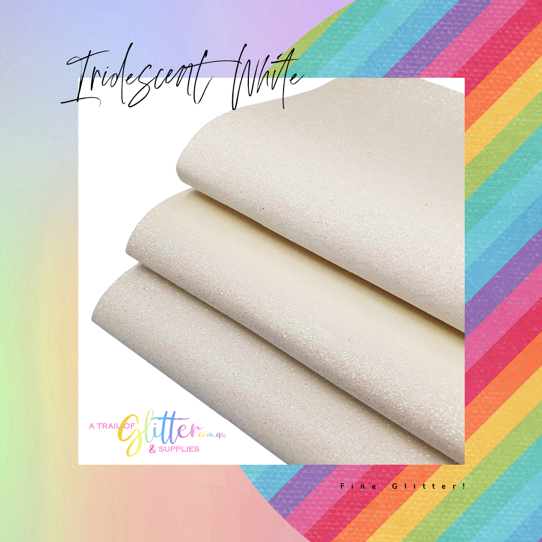 Fine Glitter IRIDESCENT WHITE A4 Sheet 20x34cm