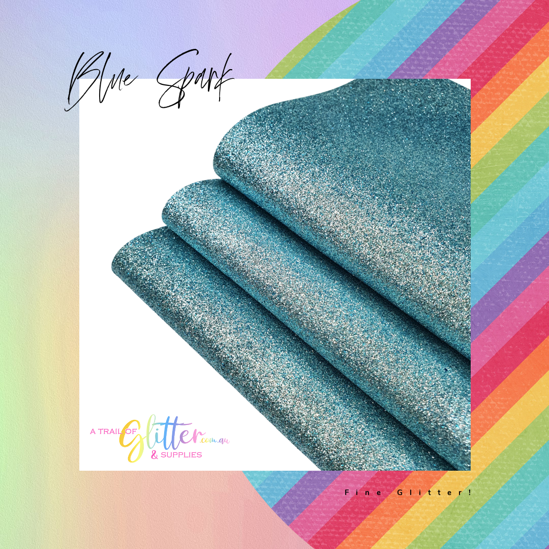 Fine Glitter Blue Sparkle A4 Sheet 20x34cm