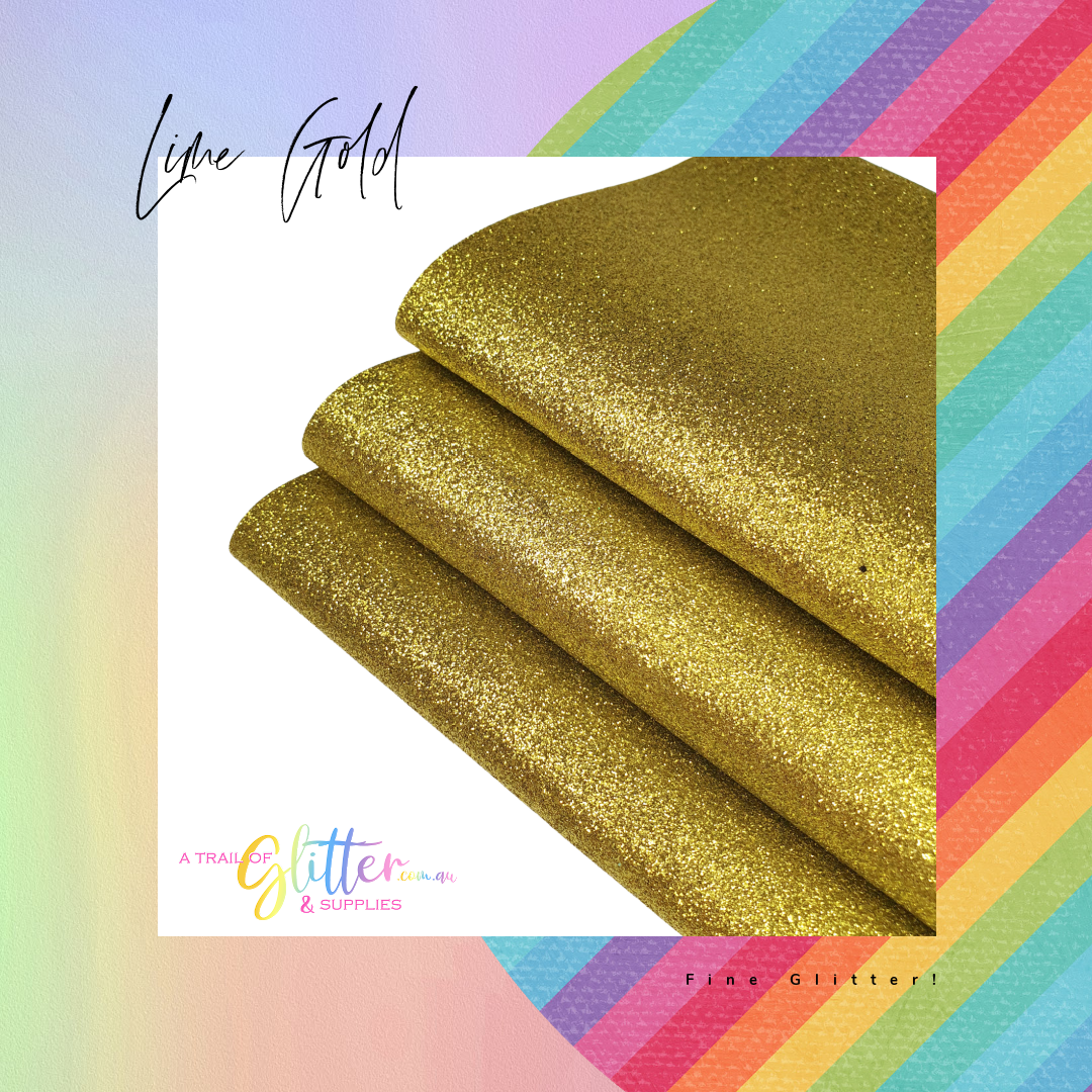 Fine Glitter LIME GOLD A4 Sheet 20x34cm