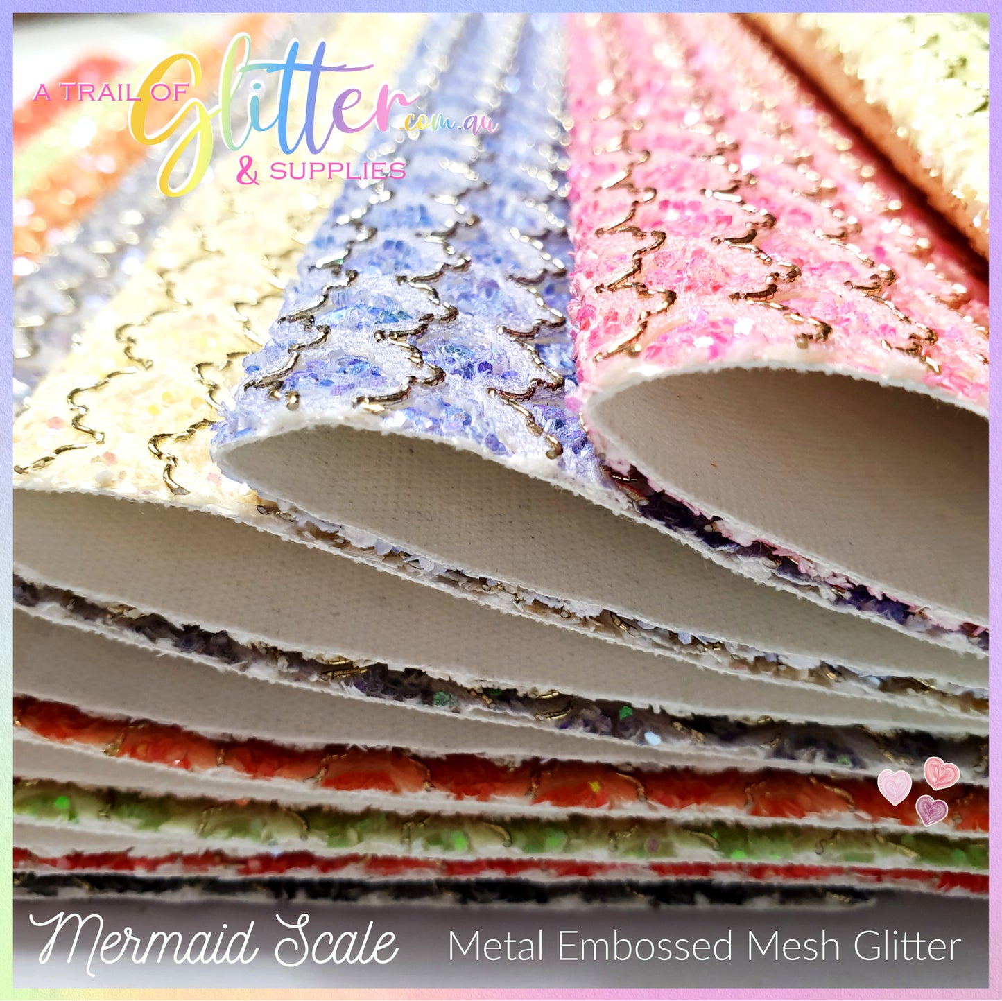 Mermaid Scale Embossed Metal Mesh Lace - ALL colours listed Inside.