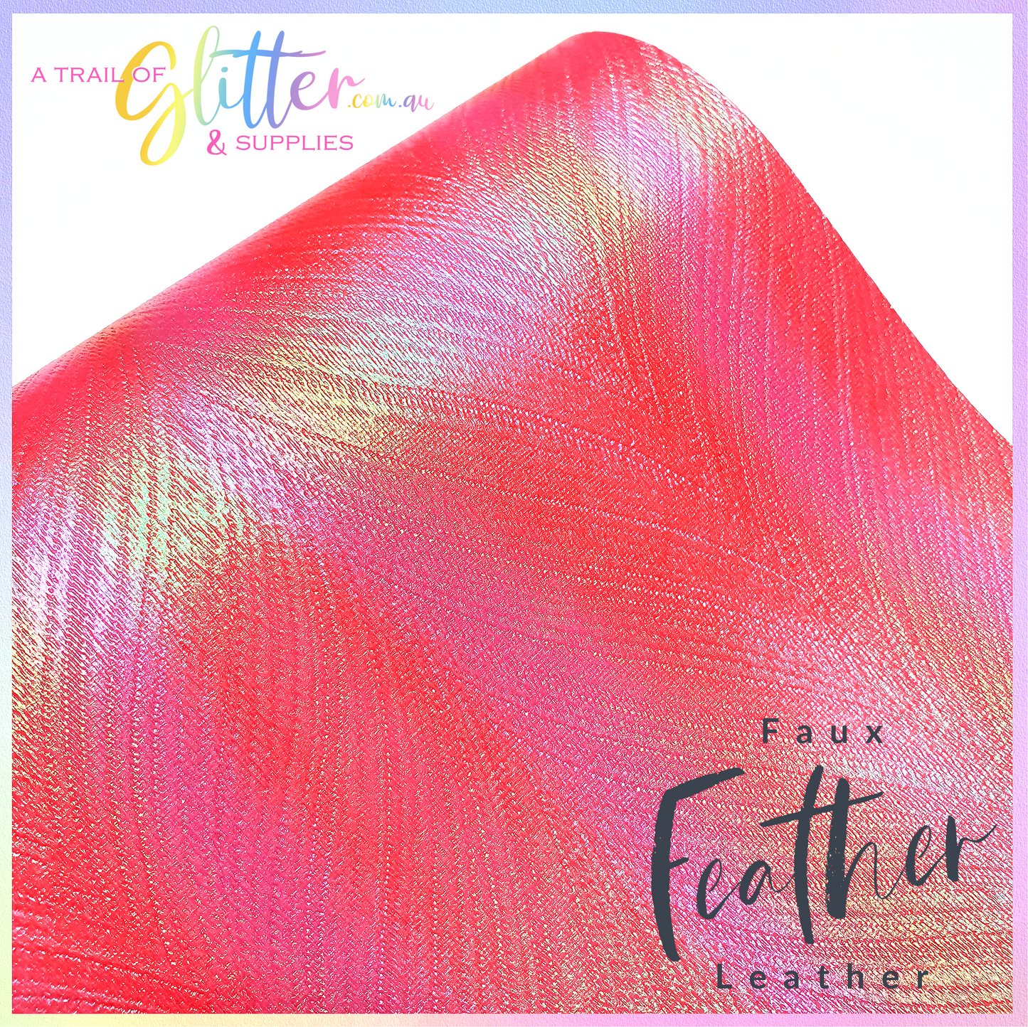 Embossed Feather Texture Faux Leather - Fuschia Pink
