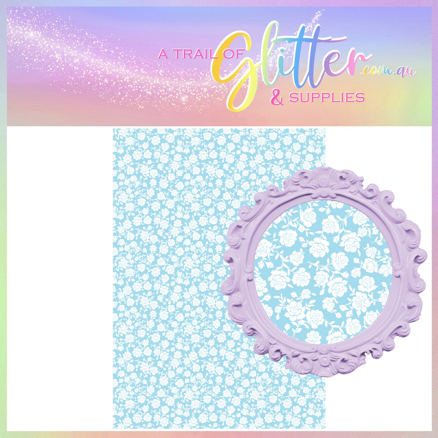 White Rose Blue LITCHI