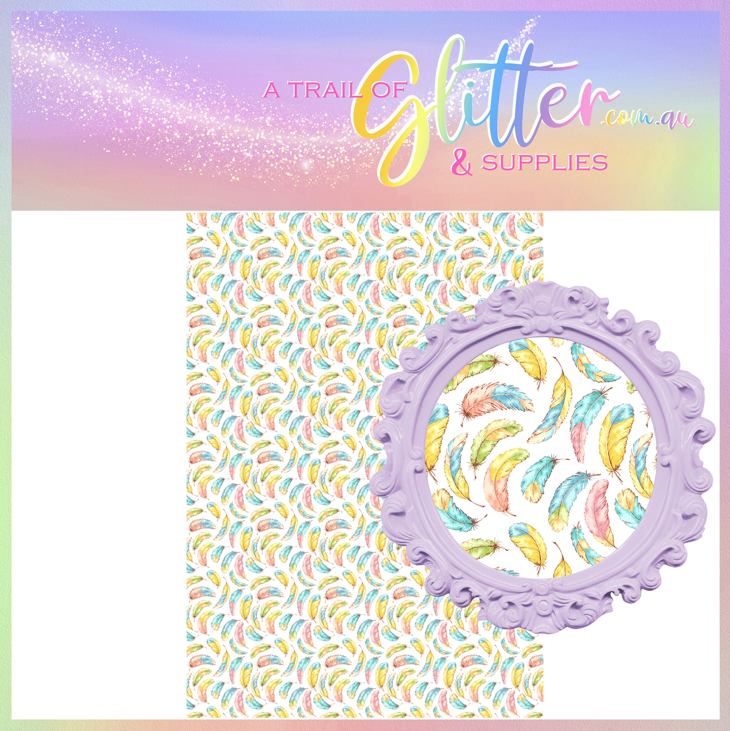 Falling Feathers Litchi Leather