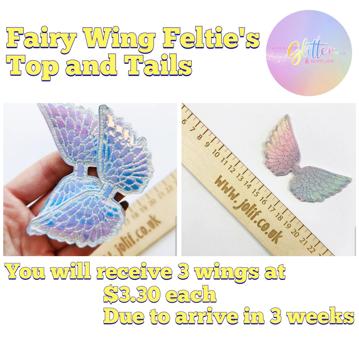 Fairy Wing Felties Iridescent or Pastel