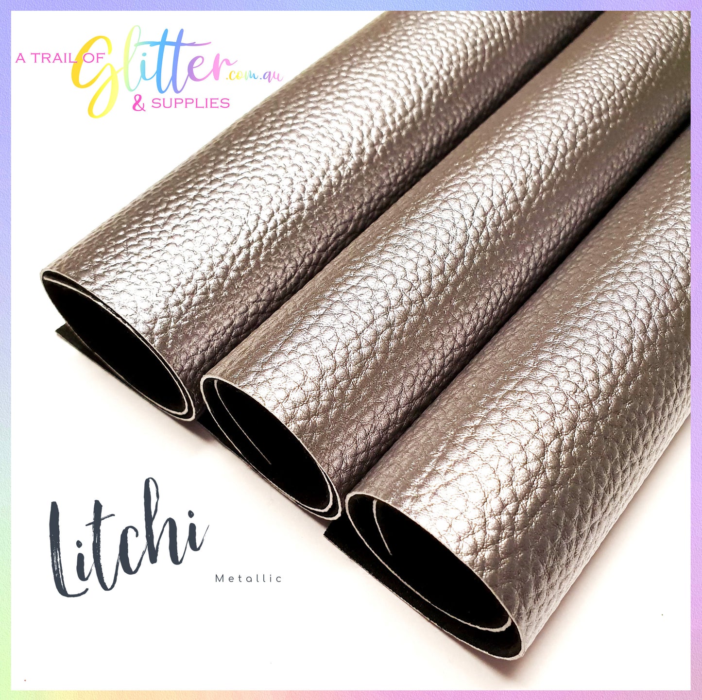 Litchi Faux Leather Metallic