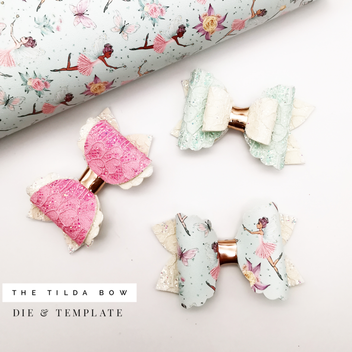 The Small Tilda Bow Die and Template - Three bow sizes on one die - DIE AND TEMPLATE IN LISTING
