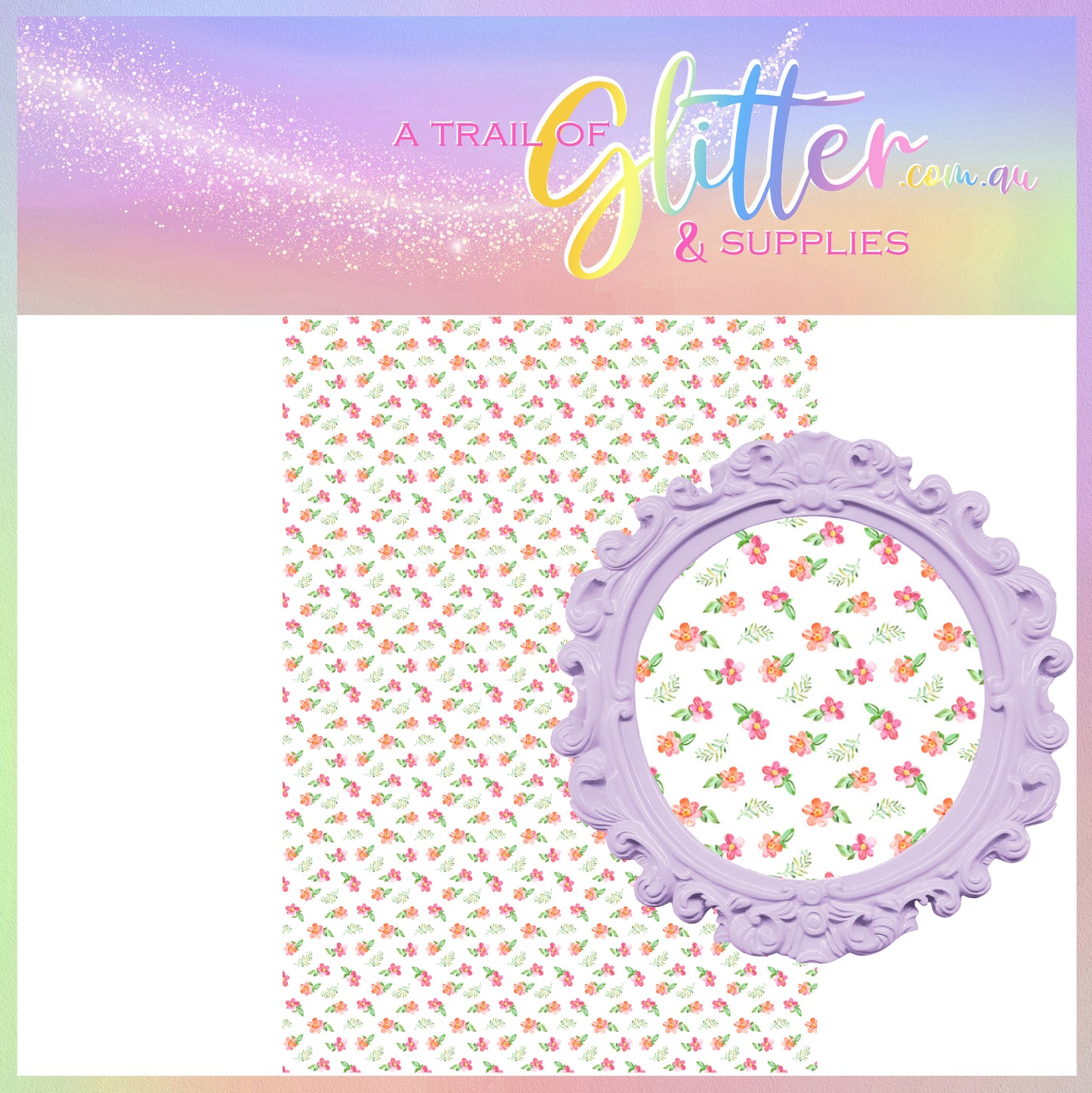 Girly Dinosaur flowers - A4 sheet or Roll