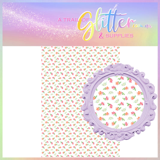 Girly Dinosaur flowers - A4 sheet or Roll