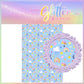 Whimsy Sky elements AVAILABLE IN BLUE OR WHITE COLOURWAY litchi leather- A4 sheet or Roll