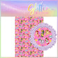 Whimsy playful unicorns AVAILABLE IN HOT PINK OR WHITE COLOURWAY litchi leather- A4 sheet or Roll