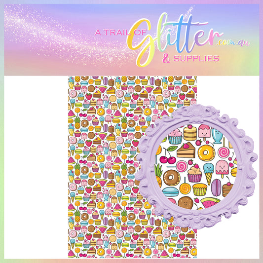 Yummy treats litchi leather- A4 sheet or Roll