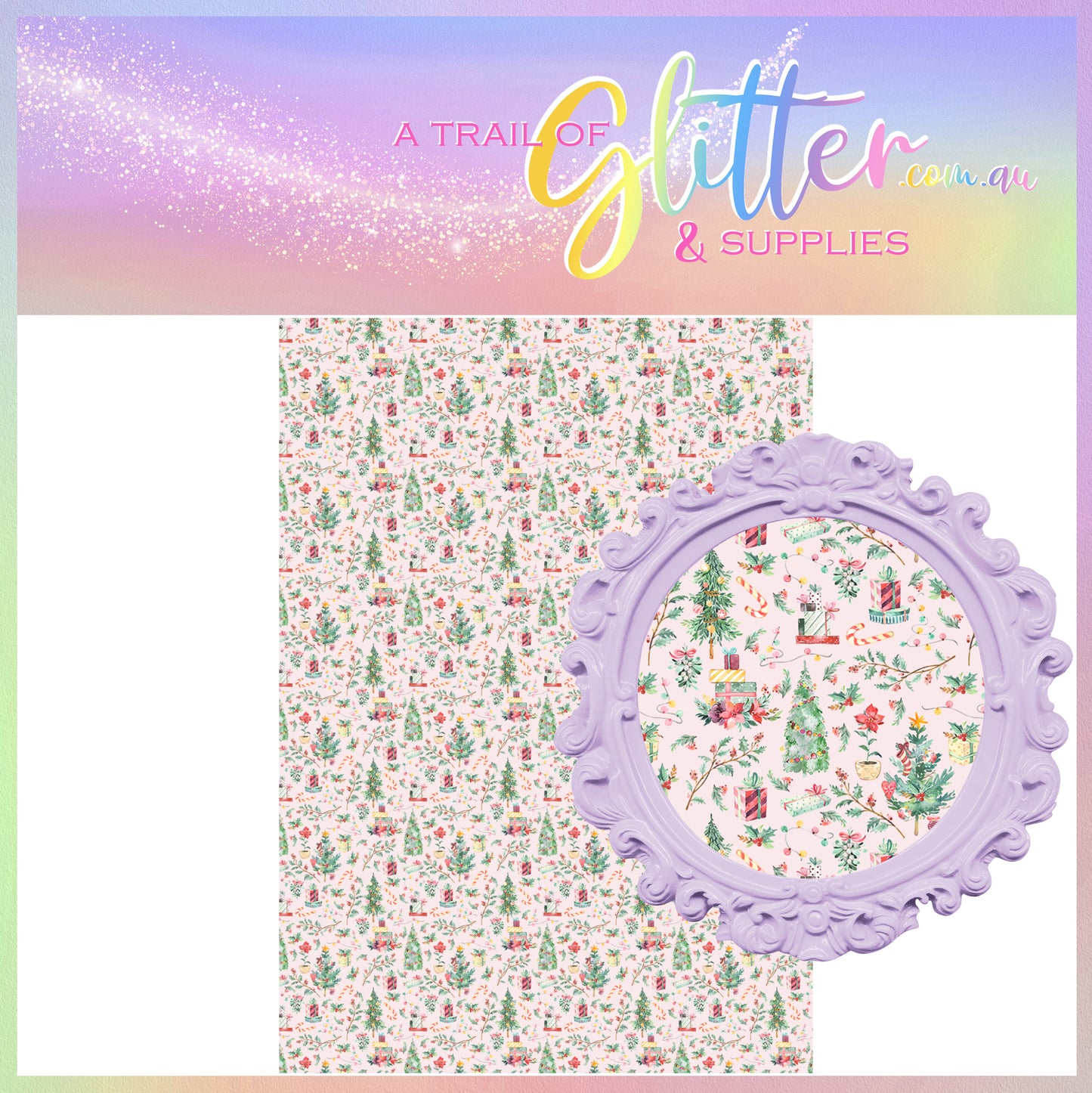 Little Winter Christmas trees pink 04