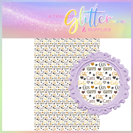 I love Cats faux leather- A4 sheet or Roll