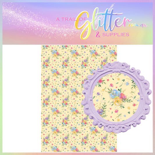 Easter Floral Faux Leather