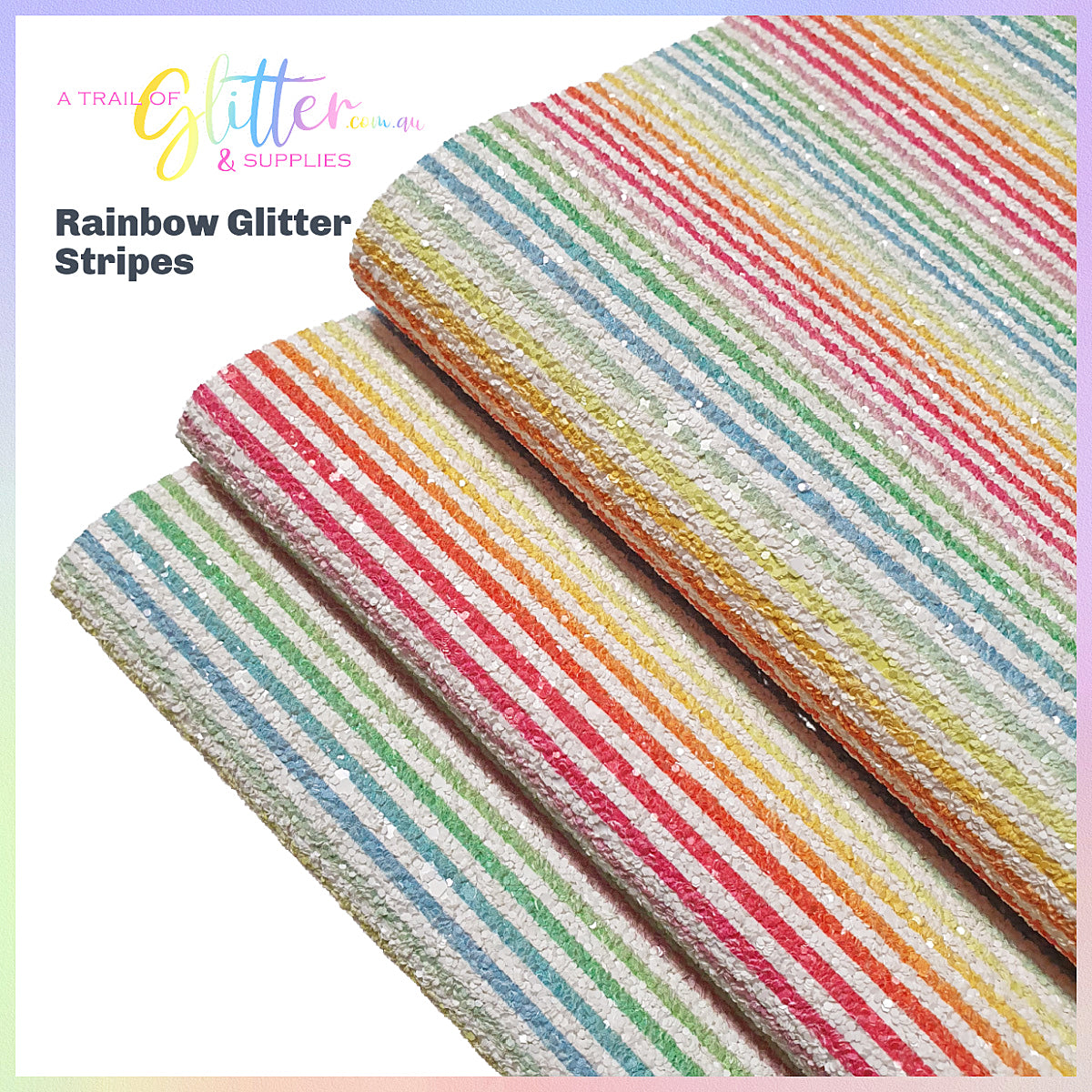 Rainbow Chunky Glitter Stripes
