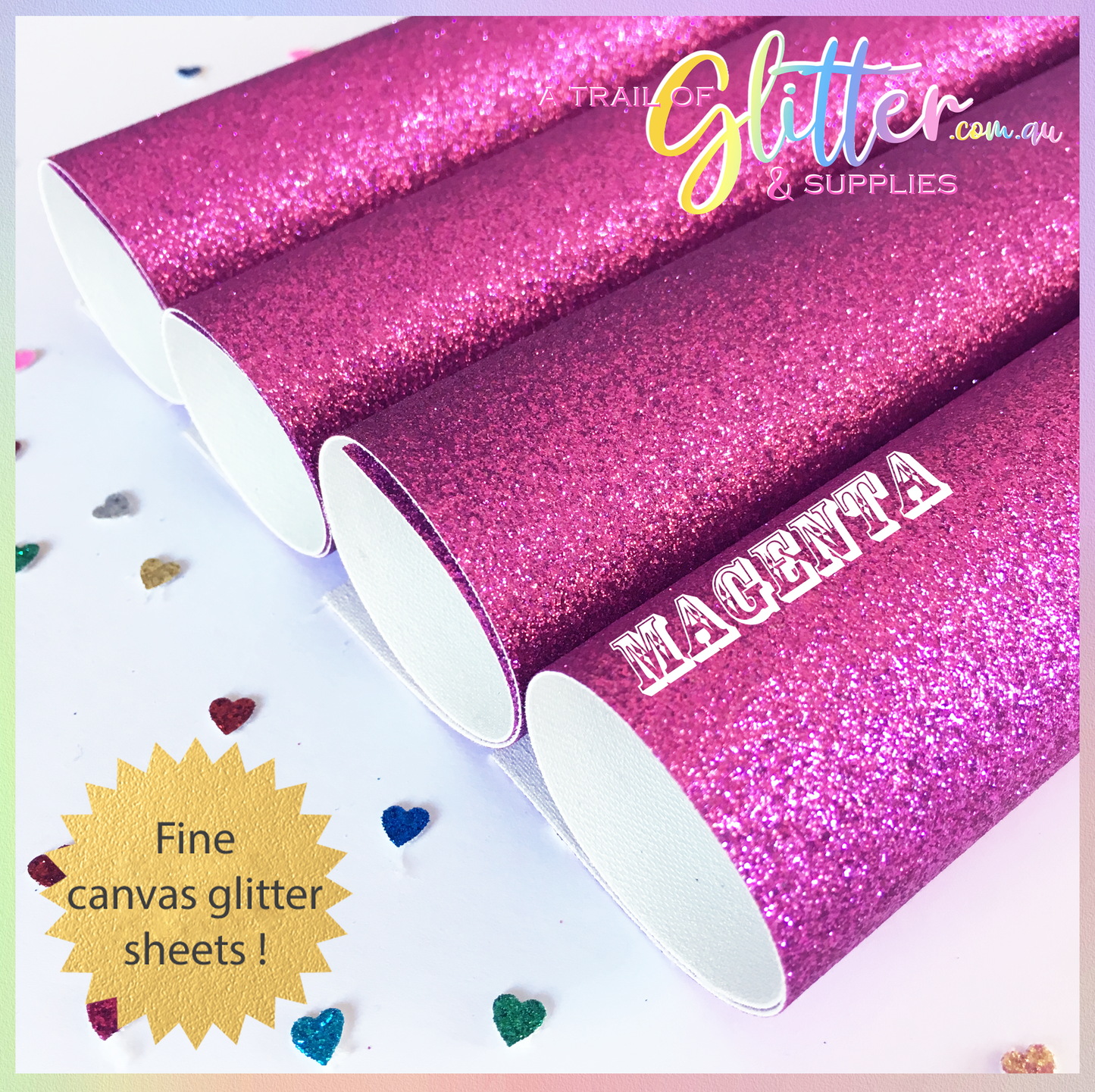 Fine Glitter MAGENTA A4 Sheet 20x34cm #37