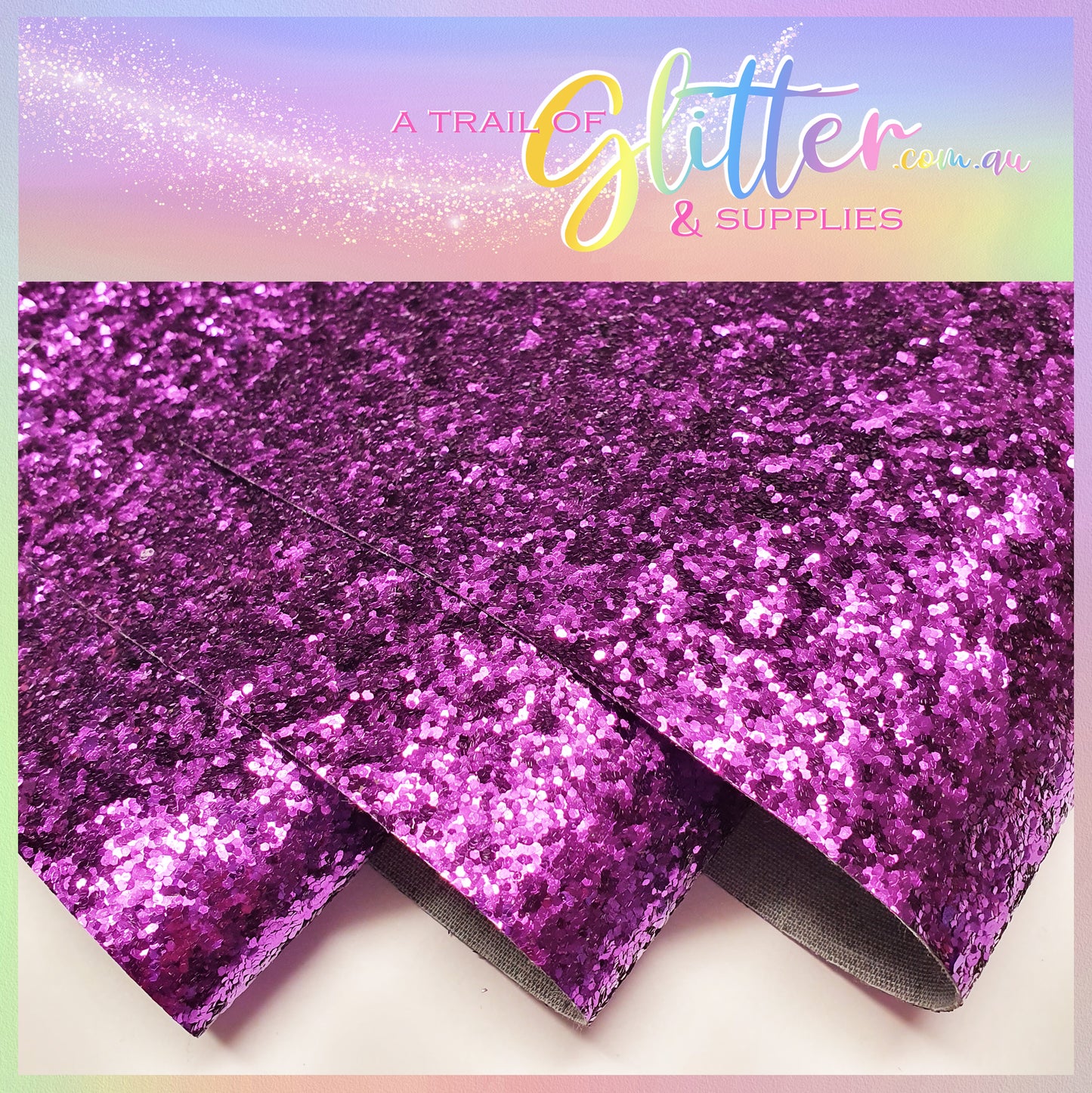 Medium Grade Glitter Fabric - Purple 0.8mm Thickness