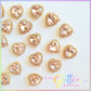 Heart Shape Rhinestones with gold claw setting - Pink