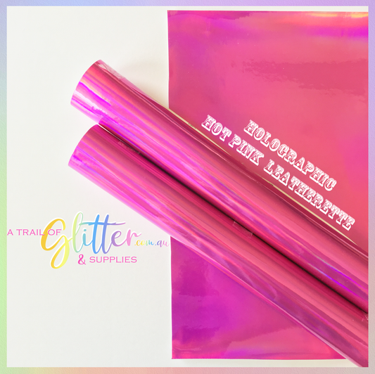 Holographic Hot Pink PU Leather
