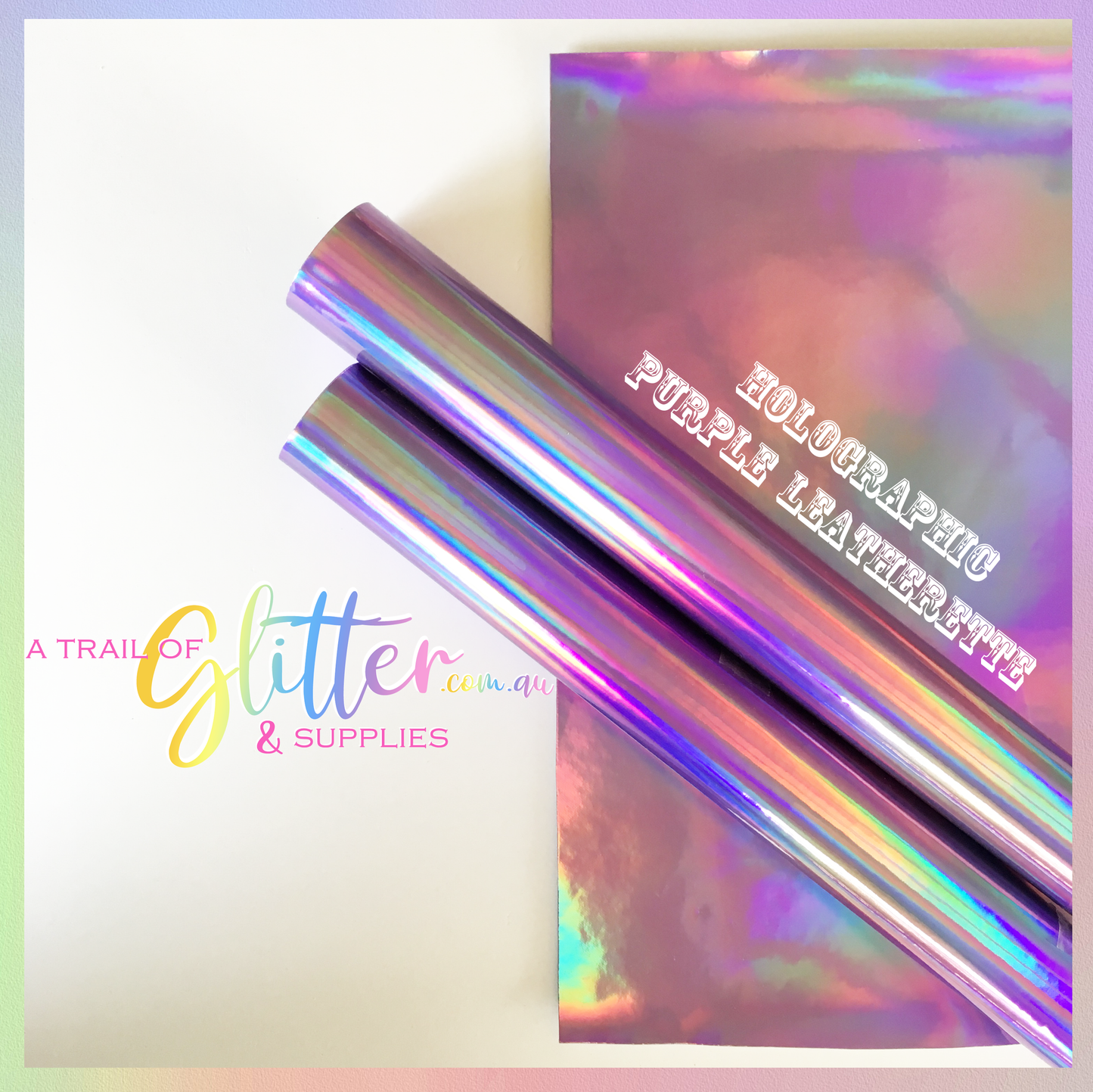 Holographic Purple PU Leather