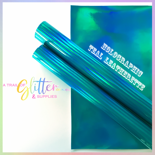 Holographic Teal PU Leather