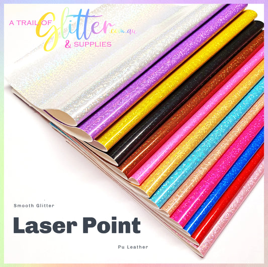 Smooth Glitter Laser Point Faux Leather.