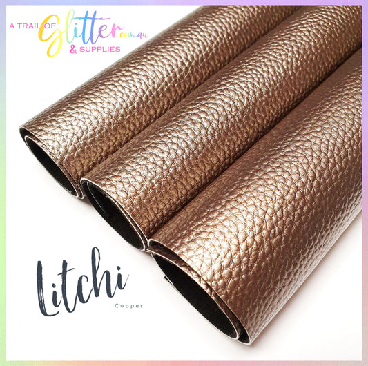 Litchi Faux Leather Copper