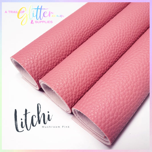 Litchi Faux Leather Mushroom Pink