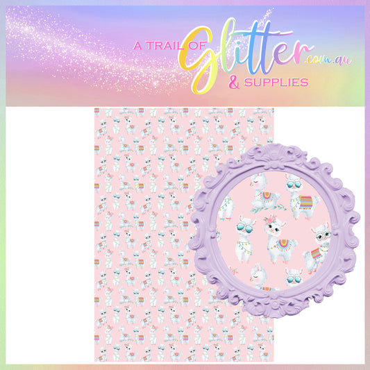 Llama Pink faux leather.