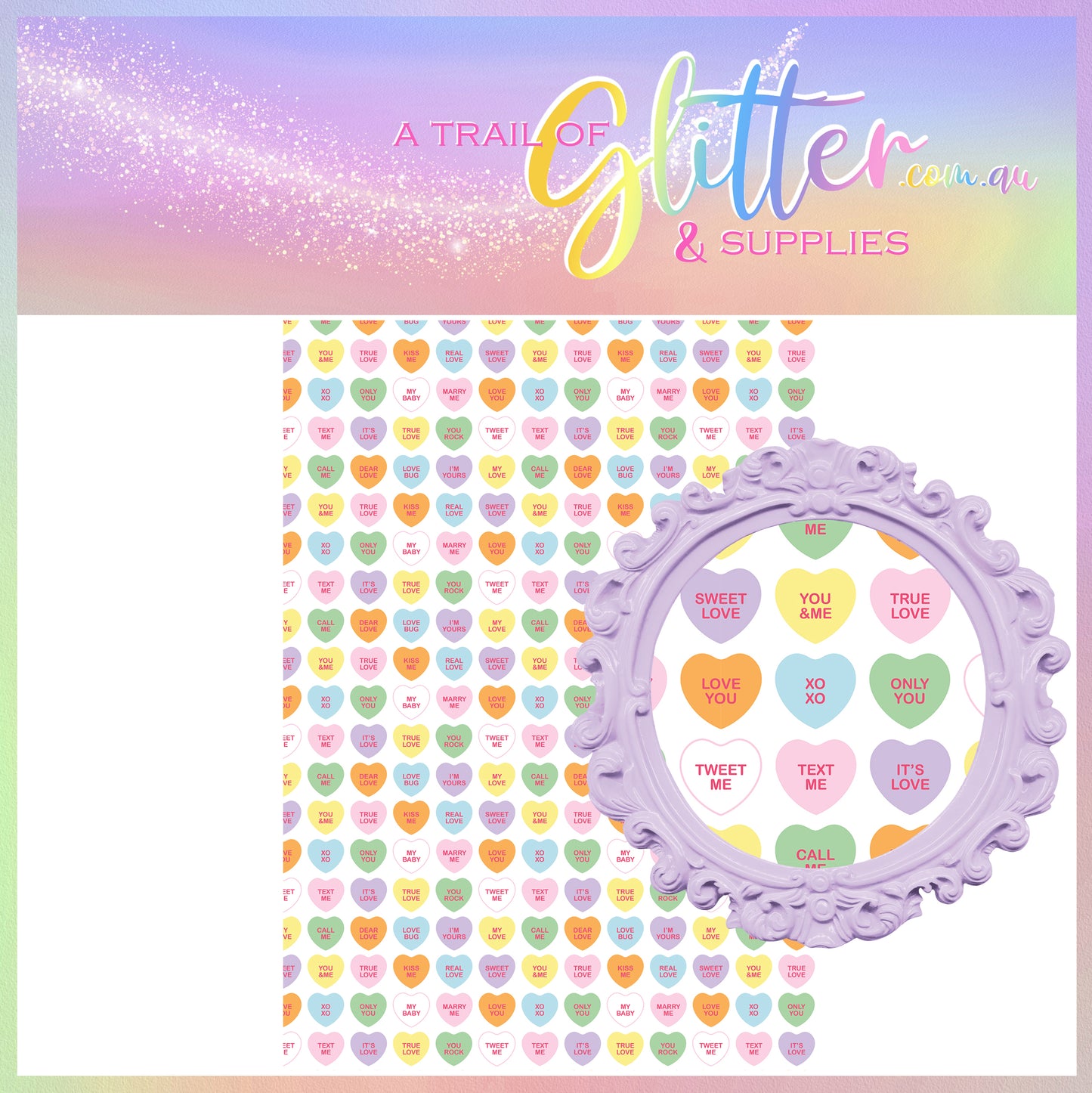 Candy Hearts White