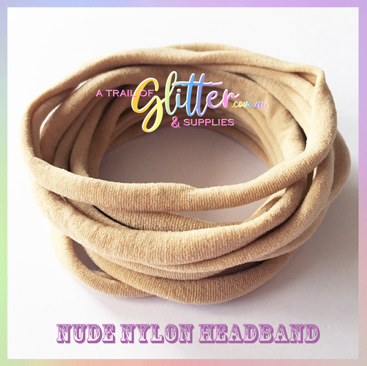 Nude Nylon Headband 10 or 20 SUPER SOFT THIN headband ONE SIZE FITS ALL