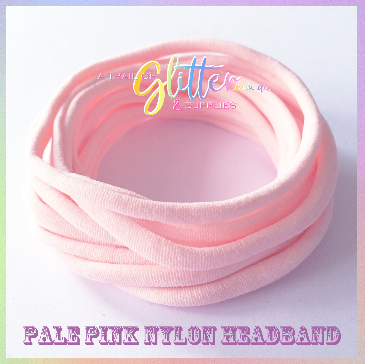 Pale Pink Nylon Headband 10 or 20 SUPER SOFT THIN headband ONE SIZE FITS ALL
