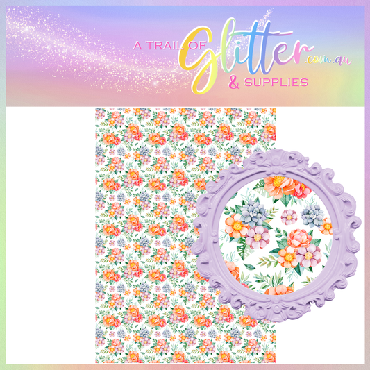 Peonies and Succulents Faux Leather