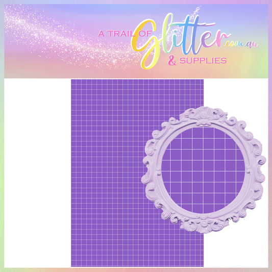 Purple Check Litchi Leather