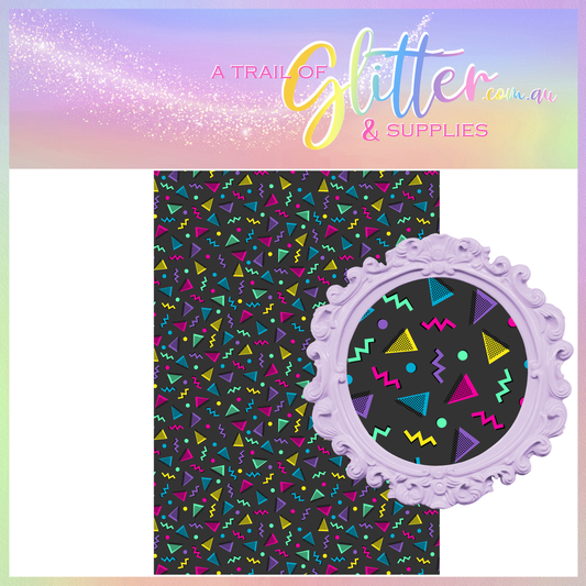 Retro Shapes Litchi Leather