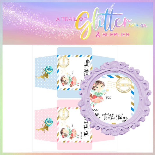 Tooth Fairy Pouches/purse Litchi Leather Print also included PDF download.