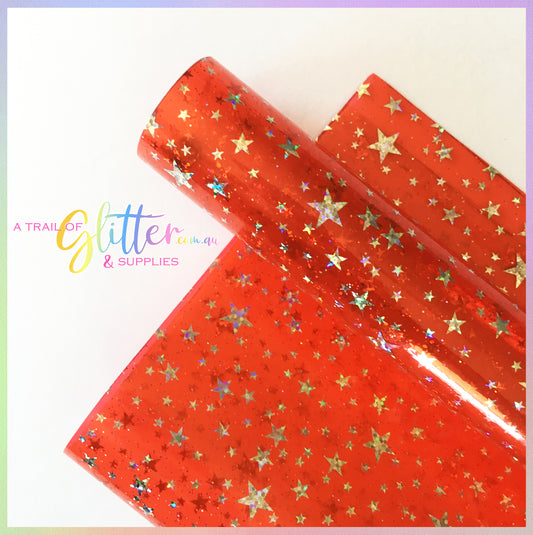 PVC Soft Glitter Plastic film - Red