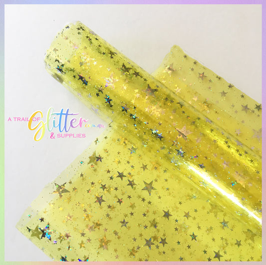 PVC Soft Glitter Plastic film - Yellow