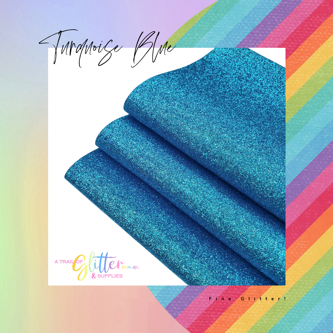 Fine Glitter TURQUOISE A4 Sheet 20x34cm