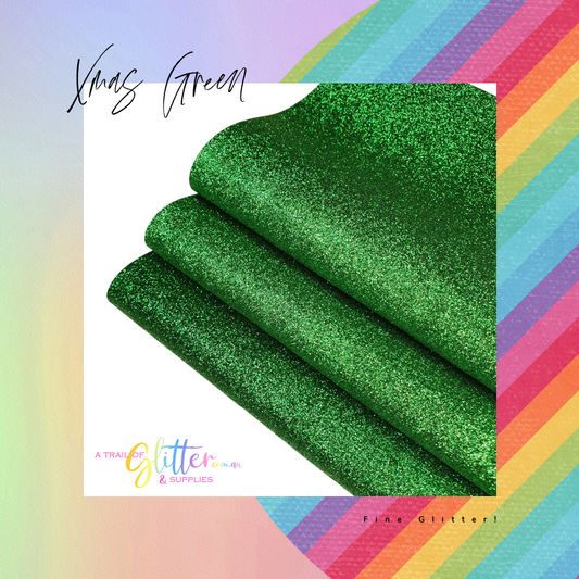 Fine Glitter XMAS GREEN A4 Sheet 20x34cm