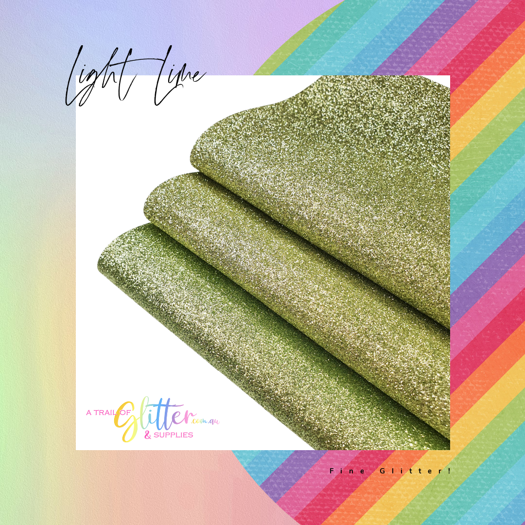 Fine Glitter LIGHT LIME Sheet 20x34cm